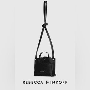 Rebecca Minkoff Black Leather Micro tote Bag